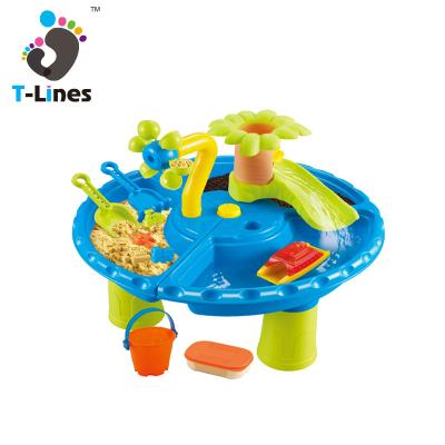 China Summer Outdoor Games Beach Toys New Summer 3 In 1 Fun Beach Toys Sand Outdoor Water Table Play Set Sandbox 22 Pcs With Bucket Shovel For Kids for sale