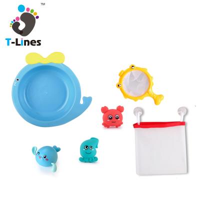 China 2022 Water Time Shower Funny Game Fishing Funny Animals Kids Floating Bath Toy Set Bathing Tub With Storage for sale