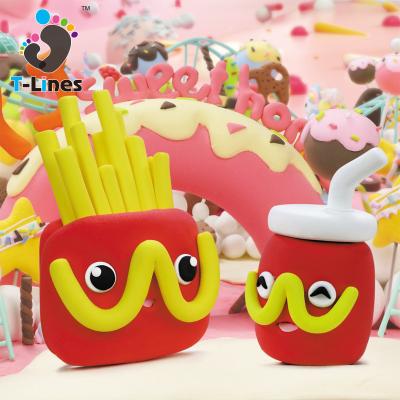 China 2022 DIY Eco-friendly Materials Eco-friendly Playdough Set Soft Clay Craft Handwork Toys Educational Plasticine Kitchen Food For Kids for sale