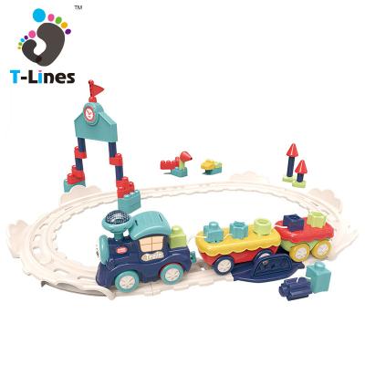 China Hot Selling Educational DIY Slot Toy Train Building Block Light Toy Track Toy Electric With Music For Children for sale