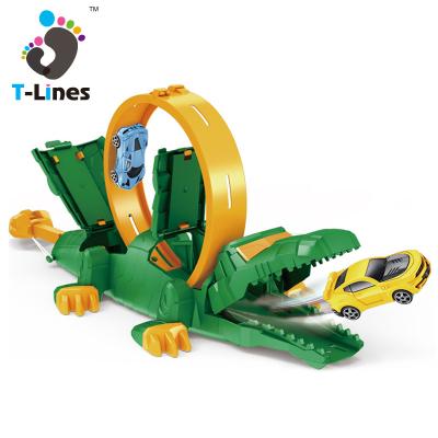 China Eco - Friendly Crocodile Material Sliding Clockwork Toys Train Track Set for sale