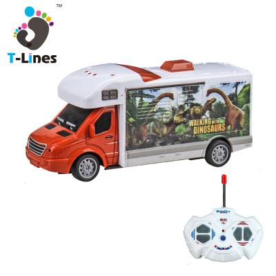 China Electric RC Model 1:32 RC Toy Carton Car Recreational Vehicle Remote Control Toys With Light For Children for sale