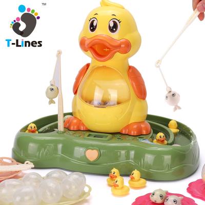 China Duck Lay Eggs Magnetic Electric Fish Toy Sound And Light For Kids Fishing Game Eco-friendly Material Funny Feeding New Arrivals for sale