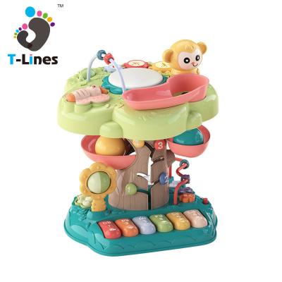 China Safety Material Intelligent Early Rod Toys Educational Animal Baby Learning Piano Drum Function Plastic Playpen Playground Musical and Light for sale