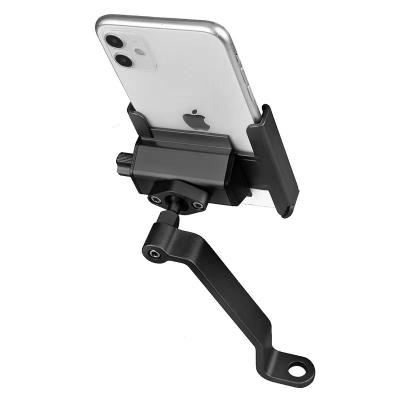 China Adjustable Aluminum Alloy Motorcycle Mobile Phone Holder Mount On Mirrors 360 Rotating Electric Bike Phone Holder for sale