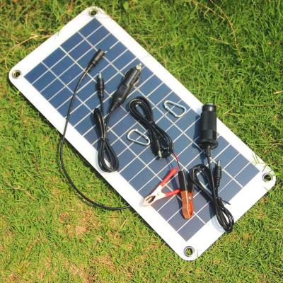 China Semi-flexible Portable Battery 12V Solar Panel Charger (Car/Motor/Boat etc.) BUHESHUI 18V/5V 10.5W for Car 12V DIY Boat Engine Battery Charger Solar System for sale