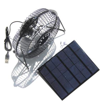 China BUHESHUI Home Solar Fan For Home Ministry Outdoor Travel Fishing 6 Inch Fan USB 3.5W 6V Solar Panel Charger for sale