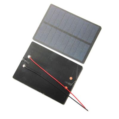 China BUHESHUI 1.2W 5V Solar Battery With Wire Polycrystalline PET Solar Panel Charger For 3.7V Battery 110*80*2MM 125mmx125mm for sale