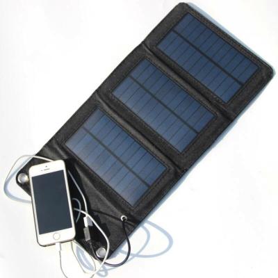 China BUHESHUI Foldable Solar Panel 5w Charger For Mobile Phones Power Banks Outdoor Portable Solar Charger 185*115*20mm for sale