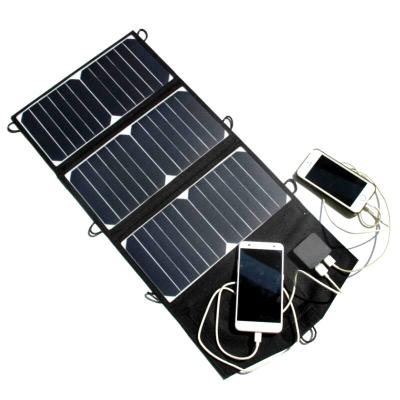 China BUHESHUI 21W 5V Sunpower High Quality Foldable Solar Panel Charger for Mobile Phone/Power Bank Other USB Devices Dual USB Output 210mmx210mm for sale