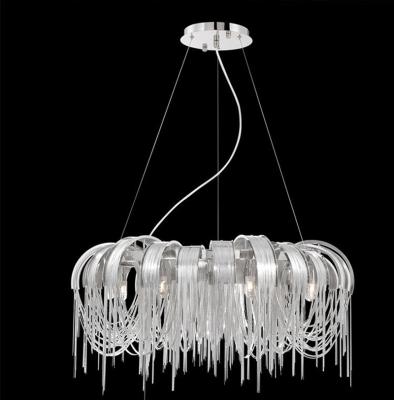 China Modern Luxury Round Tassel Chandelier Web Celebrity Dining Room Living Room Bedroom Hotel Postmodern Engineering Lamp for sale