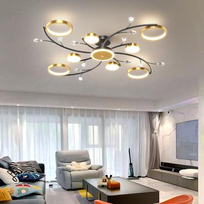 China Outdoor Mounted Dining Bedroom Living Indoor Hall Study Room Loft Ring Home Kitchen Ceiling Lamps With Remote Control Ceiling Chandelier for sale