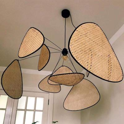 China Nordic Japanese Modern Personality Handmade Bamboo Art Chandelier Art Pendant Lamp Decoration Living Room Idyllic Weaving Bedroom for sale