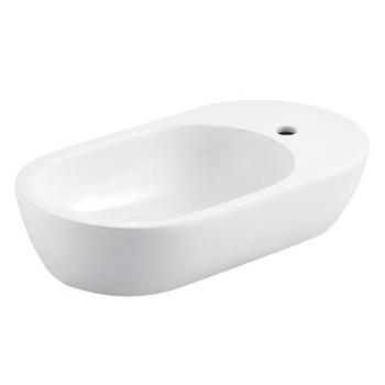 China Sustainable White Oval Type Single Hole Countertop Clearance ANNWA EX4333 Ceramic Basin for sale