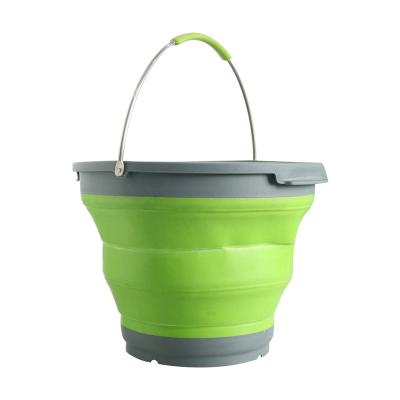 China Collapsible PP+TPR Caravan Motorhome RV Silicone Bucket Formaldehyde Free Round Beach Bucket for sale