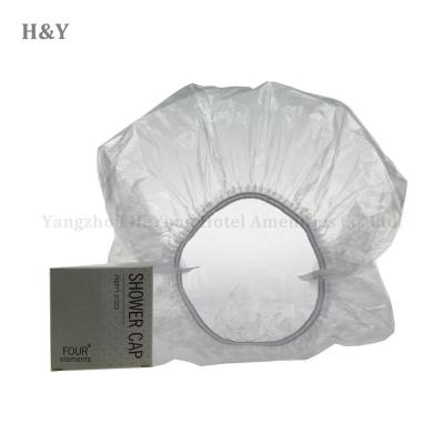 China Sustainable Waterproof Paper Box Hotel Packaging White Adult Shower Cap for sale