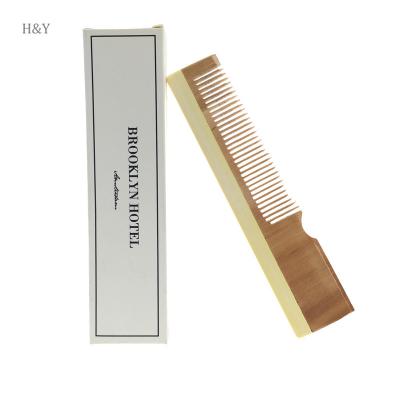 China Exquisite Hotel Amenities Disposable Wooden Hair Comb Custom Made Bamboo Comb With Eco-friendly Paper Cover for sale