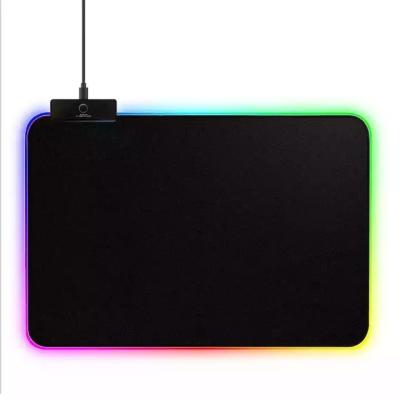 China Popular CE Certified Full English Packing 250*300*4mm Custom Lighting RGB Colorful Mouse Pads Led Gaming USB Non-Slip Mouse Pad for sale