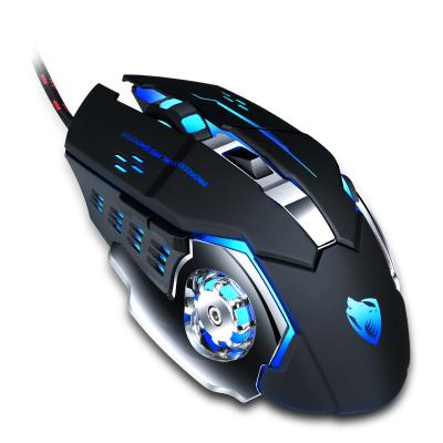 China Twolf V6 High Sensitivity Gaming Mouse Free Backlit RGB Backlit Mechanical Vertical Mouse 6400DPI Gamer For PC Game for sale