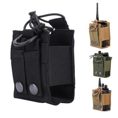 China Waist Hanging Nylon Walkie Talkie Pocket Radio Case Holder Hot Selling Lightweight Military Pouch Intercom Storage Bag For Molle System for sale