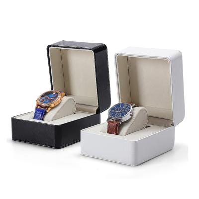 China Wholesale Custom Logo Sundo Luxury Black White PU Leather Watch Box Watch Packaging Watch Storage Display Box For Wristwatches Packaging for sale