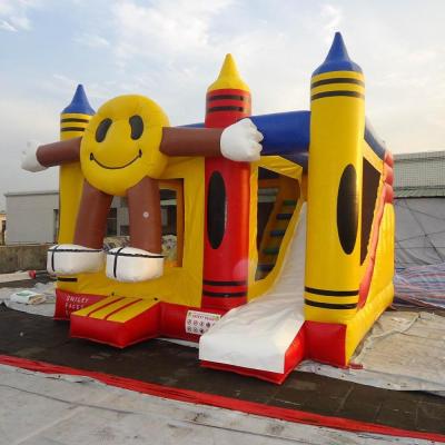 China PVC Cartoon Inflatable Jumping Castle Inflatable Bouncer With Slide For Kids for sale