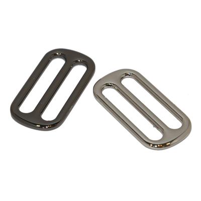 China High Quality Metal Free Glide Tri Bag Accessories Adjustable Nickel Buckle Slider Square Buckle For Bags for sale