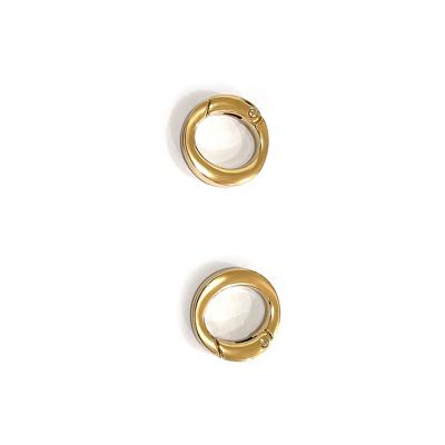 China Handbag Accessories Wholesale Custom Lightweight Zinc Alloy O Ring Buckle For Handbag Hardware Gold Metal Spring Door for sale