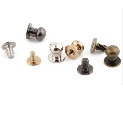 China Handbag Accessories Factory Wholesale Cap Rivets 5mm 8mm Stainless Steel Brass Screw Head Cap Rivets For Bags for sale