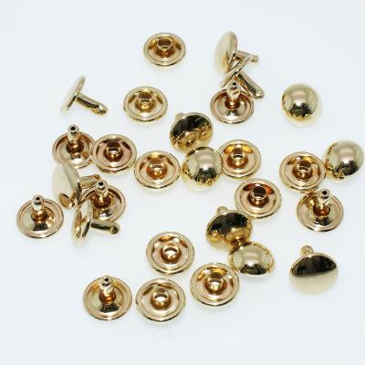 China Handbag Accessories Wholesale High Quality Different Size Gold Mushroom Double Shaped Rivet Studs For Bags for sale