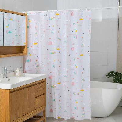 China Sustainably Customized Designed Print Shower Curtain Set For Bathroom Accept Custom Modern Curtain Bath Room for sale