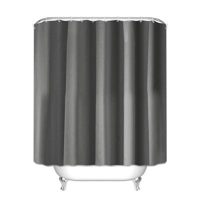 China Durable White Shower Curtain Solid Color Polyester Fabric Bathroom Set Shower Curtain for sale