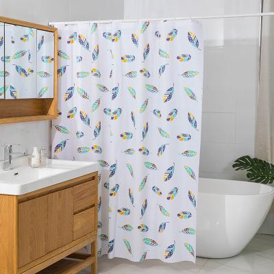 China Sustainable Wholesale Waterproof PEVA Bathroom Vinyl Shower Curtain Plastic Bath Curtain Set Bathroom for sale