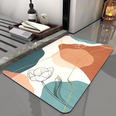 China 2022 Viable Non-slip Diatomite Bathroom Floor Mat Bathroom Mat Quick Dry Mat for sale