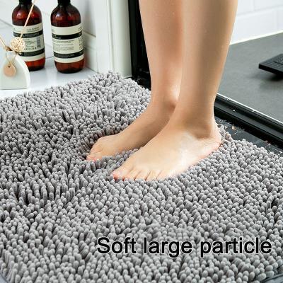 China Viable Non Slip Anti-Smell Anti-Smell Absorbent Bathroom Shower Mat Shaggy Shower Chenille Bath Mat for sale