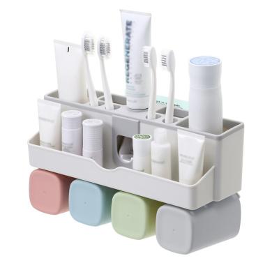 China Sustainable 2022 Magnetic Toothbrush Holder Automatic Toothbrush Holder Set Bathroom Accessories for sale