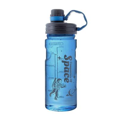 China Sustainable sports plastic water bottle with handle for gym and camping for sale