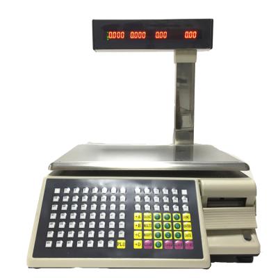 China Aluminum Alloy +stainless Steel Retail Barcode Digital Balance Supermarket Trade Label +ABS Printing Scales For Chain Store for sale