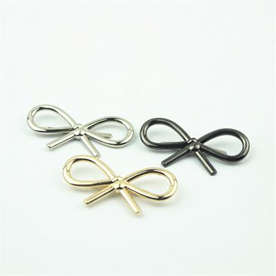 China Ring Luggage Hardware Accessories Metal Fashion Bowknot Shoe Decorative Buckle for sale