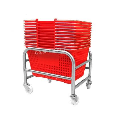 China High Quality Eco-friendly Durable Stainless Steel Supermarket Bottom Rack Removable Shopping Basket Luggage Storage Rack for sale