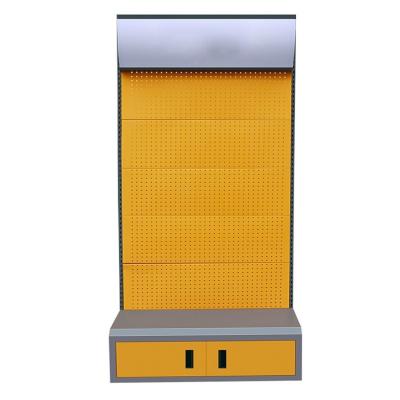 China Hardware Organizer Pegboard Tool Wholesale Single Side Garage Single Side Display Pegboard Shelf Holder Pegboard Metal Display Rack for sale