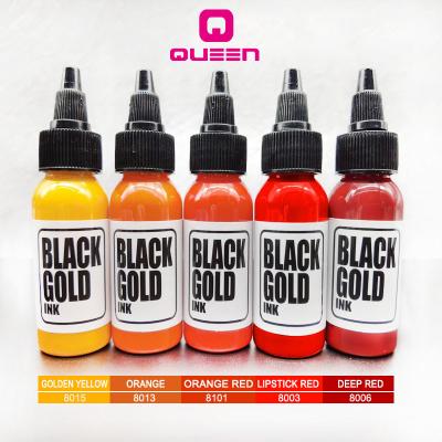 China Tattoo Art Queen Tattoo Wholesale Black Gold BLACKEN 1 oz TATTOO INK SET RED Black Gold Costume INKS for sale