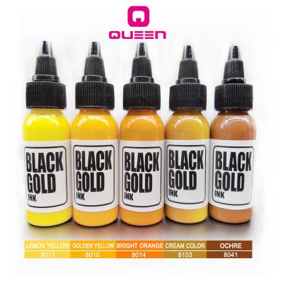 China Tattoo Art Queen Tattoo Wholesale Black Gold BLACKEN 1 oz TATTOO INK SET Black Gold CLOURS INK 30ML for sale