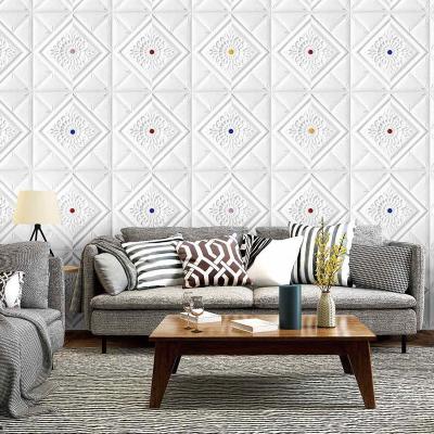 China Easy Installed Sofa Background Wall Decoration 3d Wall Stickers Panel Decal Self Adhesive Wallpaper Peel 3d Wall Stickers for sale