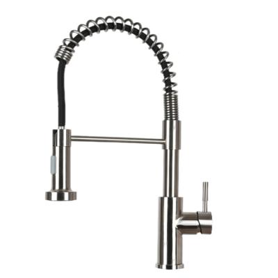 China Hot Sense Faucets And Cold Water Flexible Hose For Kitchen Faucet Kitchen Sink Type 304 Stainless Steel With Pull Out Spout Black Color Sale for sale