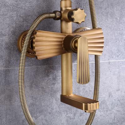 China With custom slide bar festoon shape three stage tub shower shower set, copper tub faucet shower panel suitable for home, hotel, etc. for sale