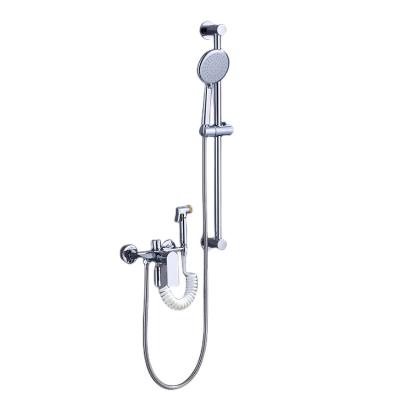 China With Slide Bar Factory Cheap Single Series Bathroom Mixer Wall Mounted Shower Faucet Sets Storage Single Three-speed Shower for sale