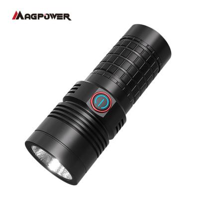 China High Quality Super Bright Bottom Camping Flashlight Rechargeable Aluminum Torch For Outdoor Camping for sale