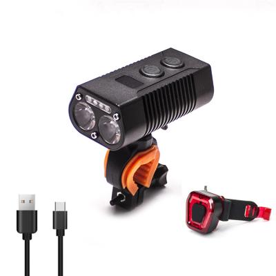 China USB Rechargeable Bicycle Front Lights Quick Release Aluminum Headlight Mountain Bike Led Light 90*45*88mm for sale