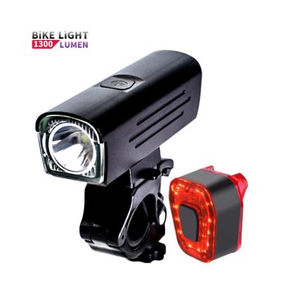 China New Eco-friendly Rechargeable LED Bicycle Light Kit 4500mAh 1300 Lumens Cycling Rear Lamp USB Bike Light Set for sale